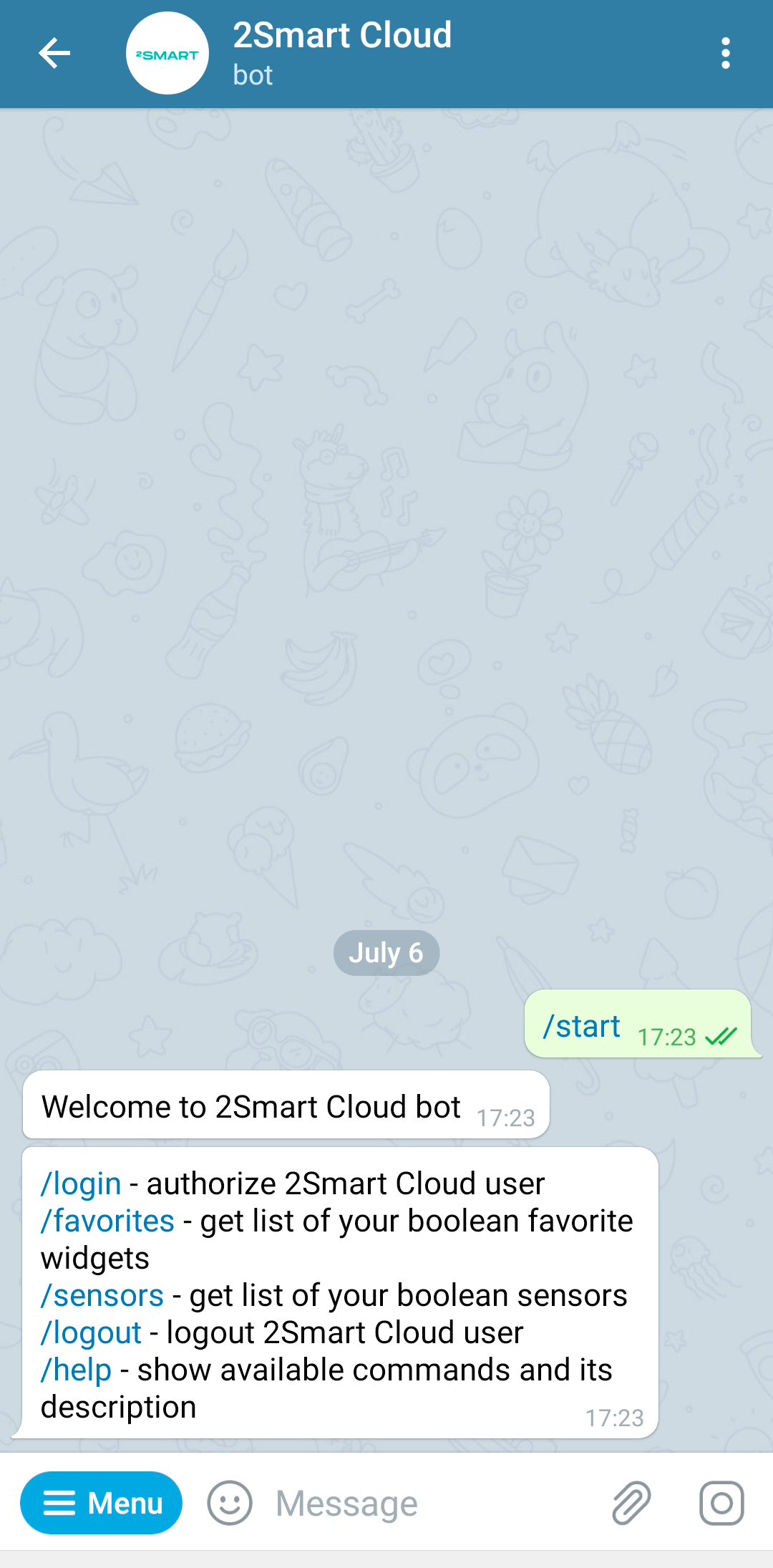 How to manage gates or barriers using the Telegram bot 2Smart Cloud