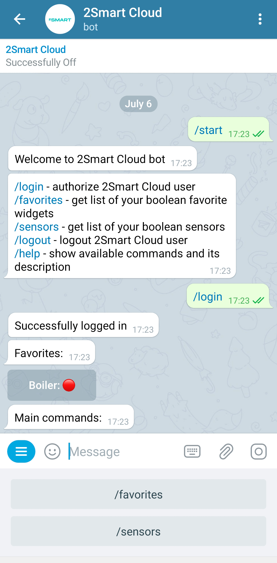 How to manage gates or barriers using the Telegram bot 2Smart Cloud