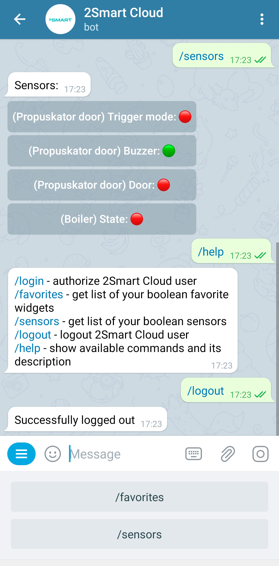 How to manage gates or barriers using the Telegram bot 2Smart Cloud